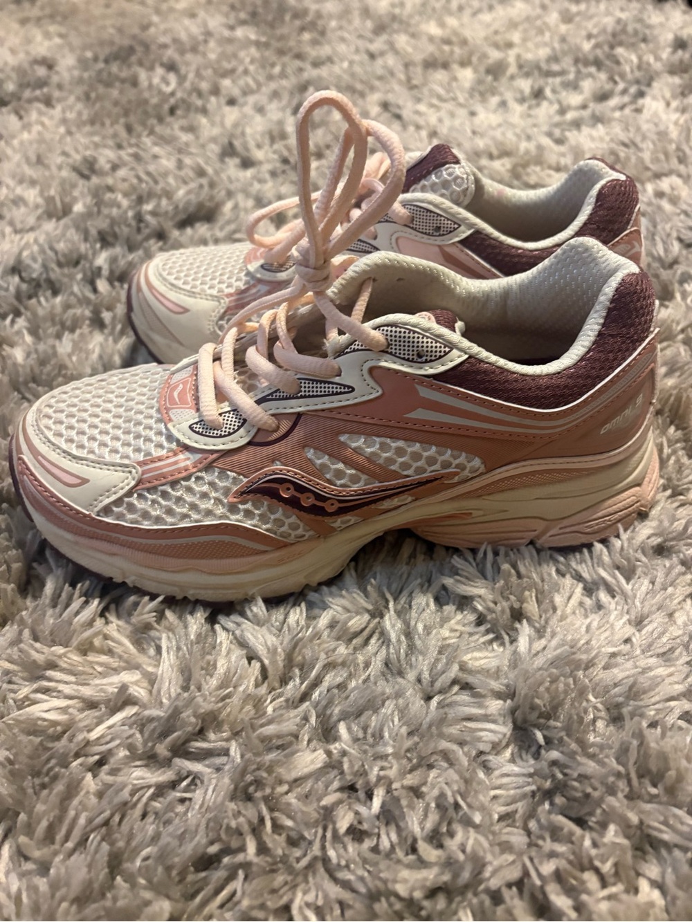 Saucony Women's Pink and White Mesh Running Shoes